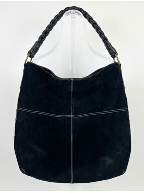 Women’s Black Microsuede Large Shoulder Tote